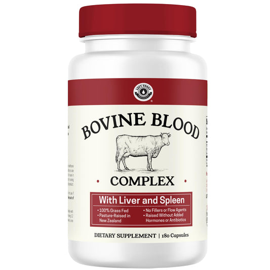 Left Coast Performance bovine blood capsules close-up for daily energy support