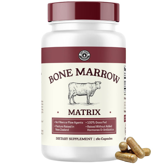 Left Coast Performance bovine bone marrow bottle shows potent joint and bone support visuals