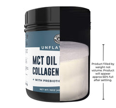 Left Coast Performance Grass-Fed Collagen Peptides scoop ready for shakes.