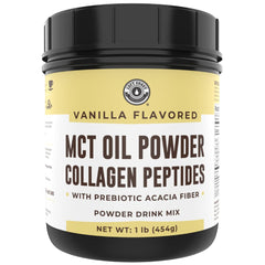 Left Coast Performance MCT Oil Powder bottle for steady energy benefits