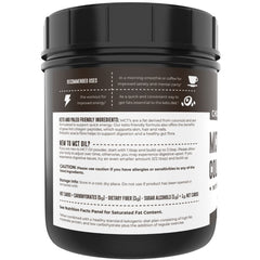 Left Coast Performance MCT Oil Powder packaging 16oz, convenient keto-friendly container.