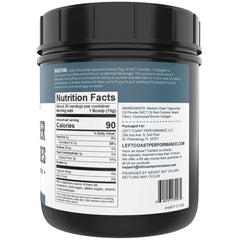 Left Coast Performance MCT Oil Powder pouring into a cup for a creamy boost.