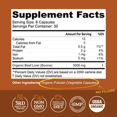 Left Coast Performance Organic Beef Liver Capsules pack shows label, potent whole-food nutrients.