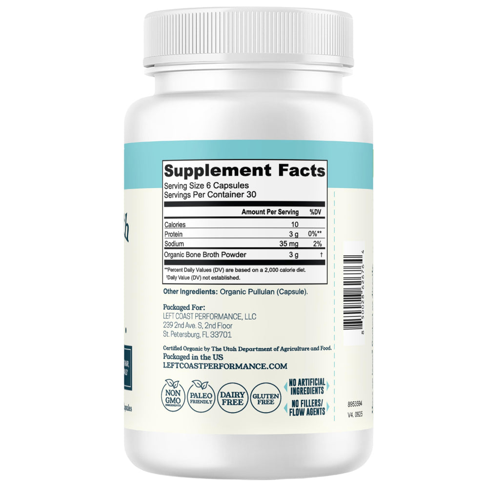 Left Coast Performance packaging and label focus on clean, simple ingredients.
