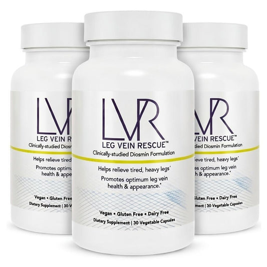 LEG VEIN RESCUE Diosmin bottle front supports leg comfort and circulation.