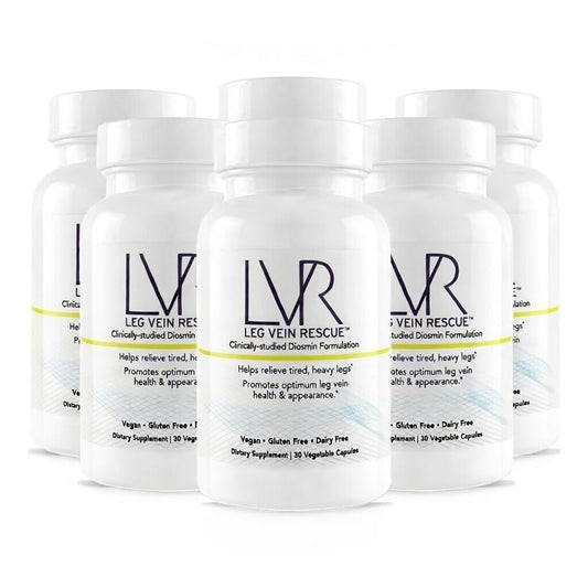 LEG VEIN RESCUE Diosmin bottle for leg comfort and circulation support.