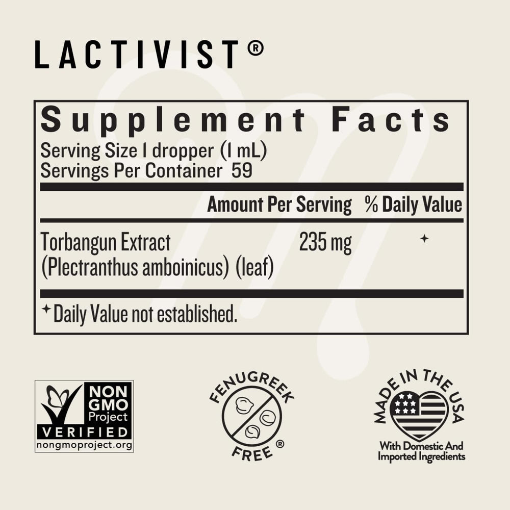 Lactivist Drops taken under tongue for quick, alcohol-free use