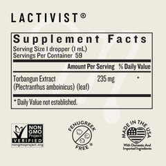 Lactivist Drops taken under tongue for quick, alcohol-free use
