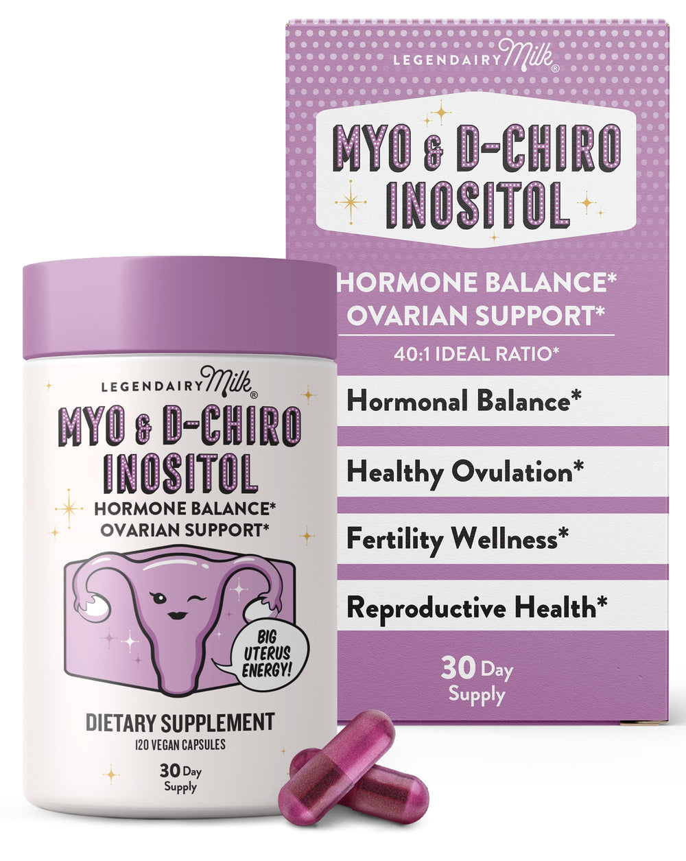 Legendairy Milk bottle with capsules for daily hormone balance