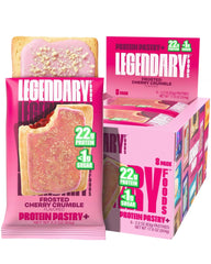 Legendary Foods Cherry Crumble Pastry eight-pack—on-the-go protein snack.