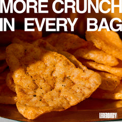 Legendary Foods Cheddar Jalapeño Protein Chips dips-ready—perfect with salsa or guacamole.