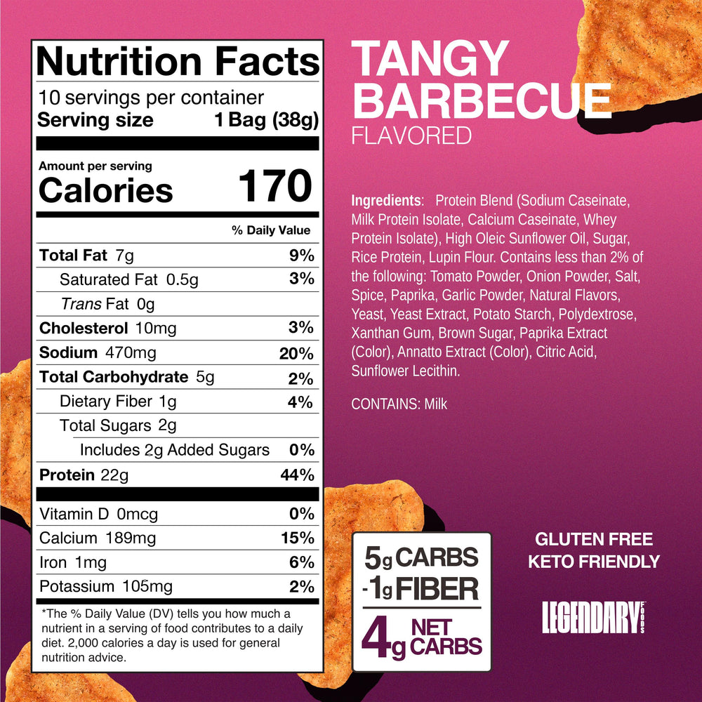 Close-up of Tangy BBQ chips showing crisp, light texture