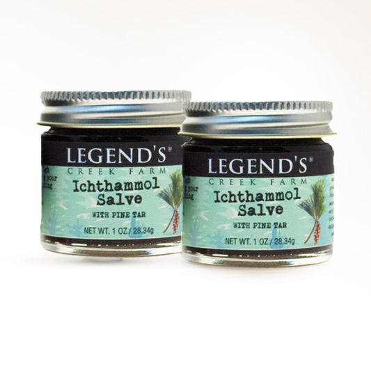 Legend's Creek Herbal Salve bottle 1oz offering soothing skin relief and gentle protection.