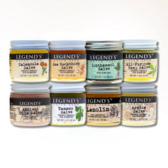 Legend's Creek Herbal Salve Bundle 8-pack box and jars for gifting and self-care.