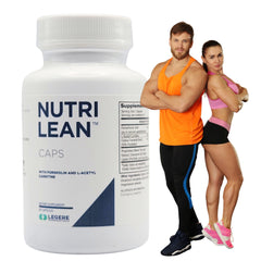Legere NutriLean capsule in hand suggests simple daily supplementation.