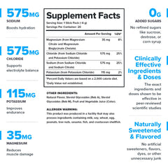 LEGION Hydrate balance electrolytes graphic showing 5:1 sodium-to-potassium ratio.