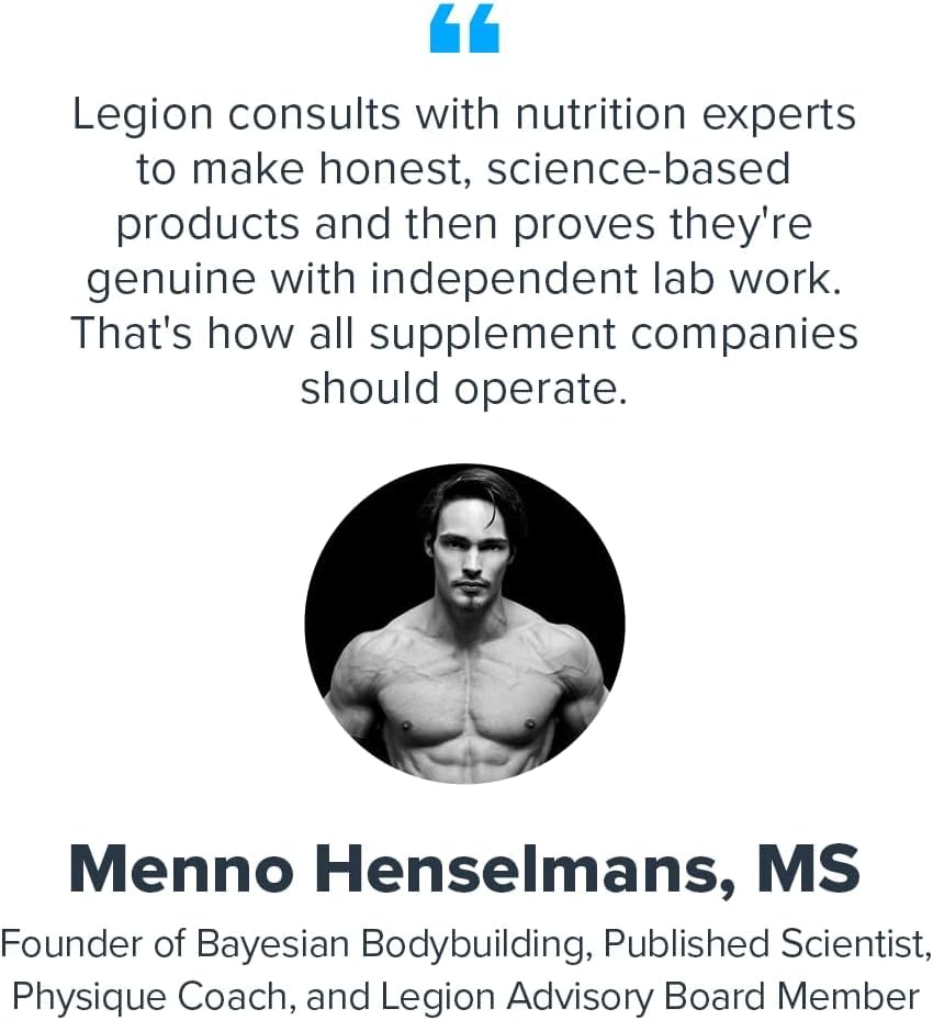 LEGION Plant Plus Protein glass with foam showcases smooth texture and versatile shake ideas.