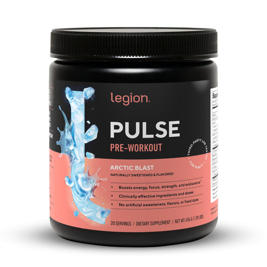 Legion Pulse Arctic Blast bottle ready for an energizing pre-workout session