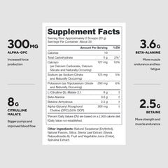 LEGION Pulse bottle back label with transparent ingredients and dosing