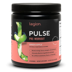 LEGION Pulse bottle closeup showing clean label and natural sweetness