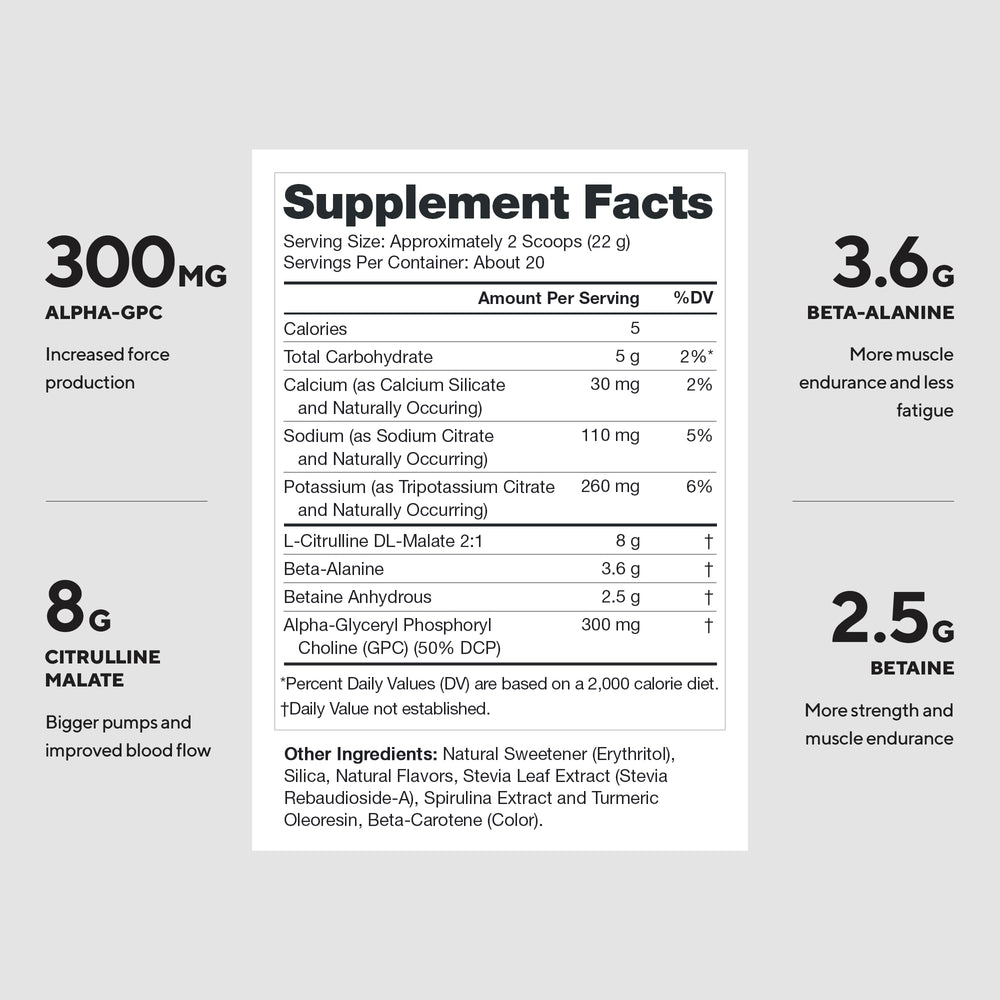 LEGION Pulse pre-workout scoop highlights accurate dosing for consistent performance support.