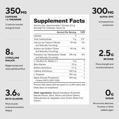 LEGION Pulse pre workout tub label closeup highlights transparent labeling