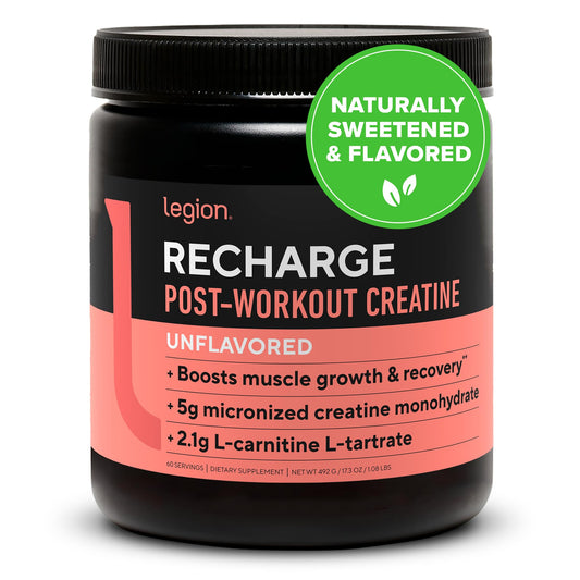 LEGION Recharge bottle front with clean branding and recovery potential.