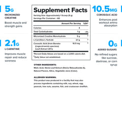LEGION Recharge creatine mono scoop demonstrates convenient dosing for workouts.