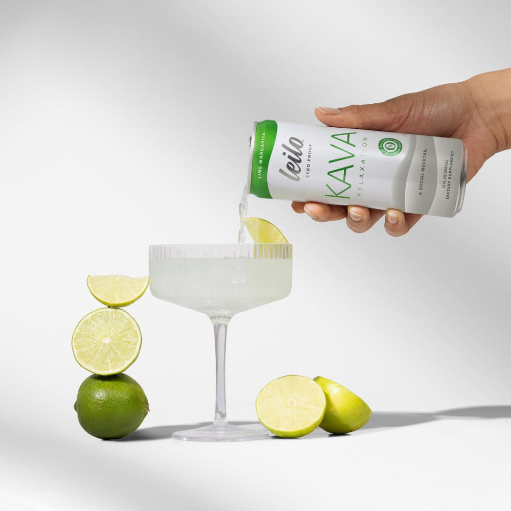Closeup of LEILO can highlighting citrus-forward, zero-sugar flavor