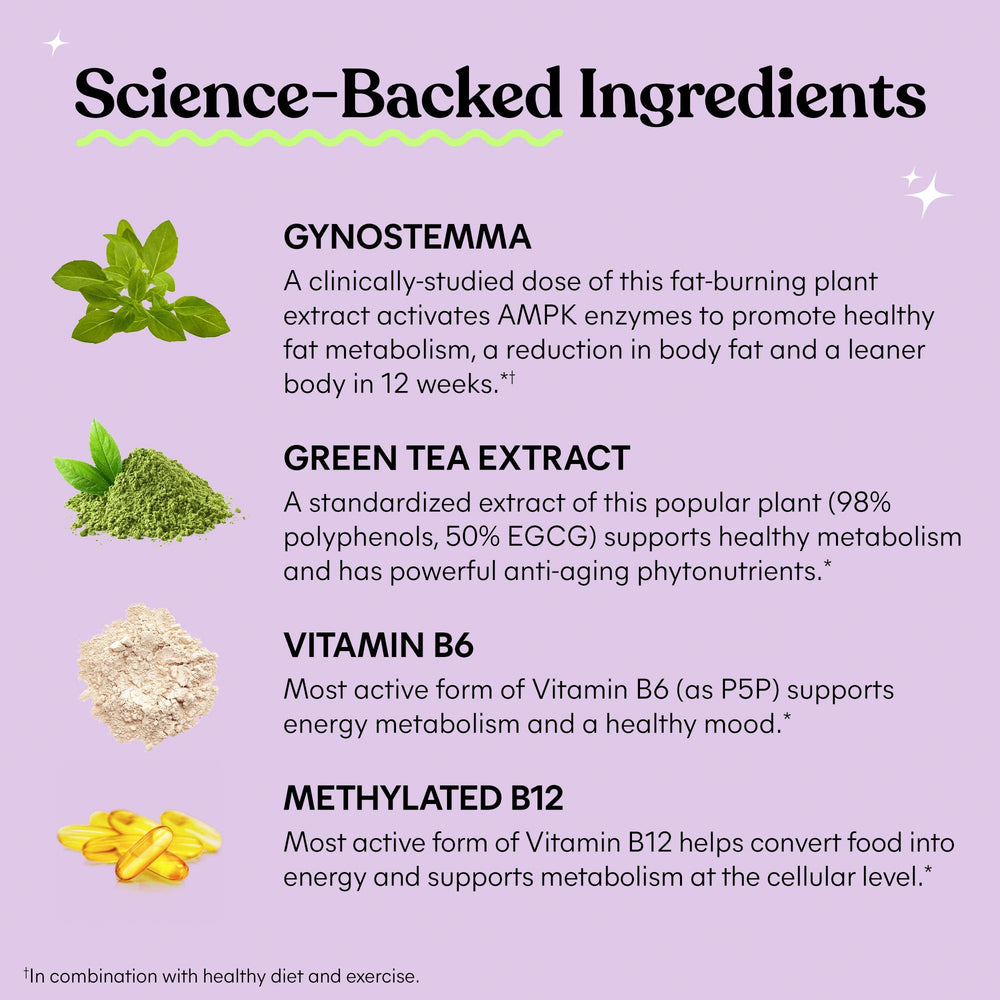 Lemme Burn capsules being poured, suggesting easy daily intake.