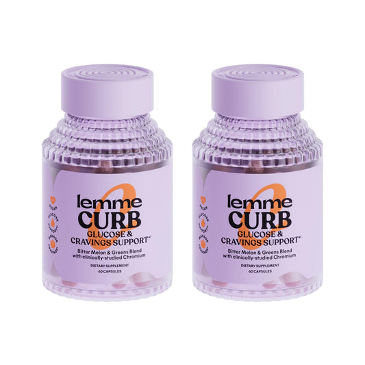 Lemme Curb bottle pour demonstrating craving control support with a balanced diet.