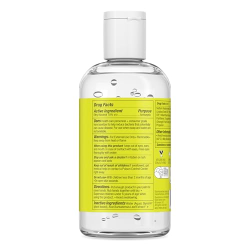 Lemyn Organics hand sanitizer gel with flip-top cap, easy one-handed dispensing.