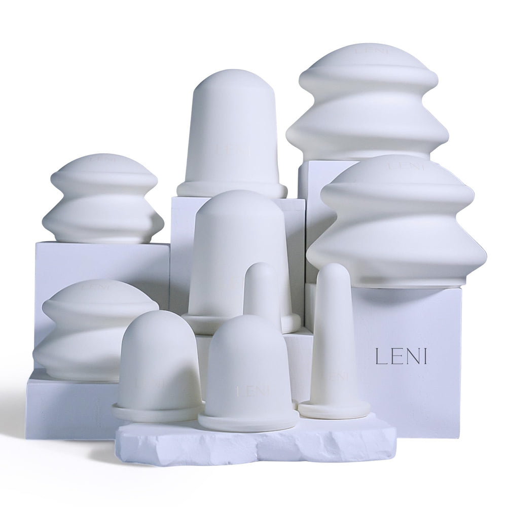 LENI back cupping set shows back area with cups for relaxation and improved circulation