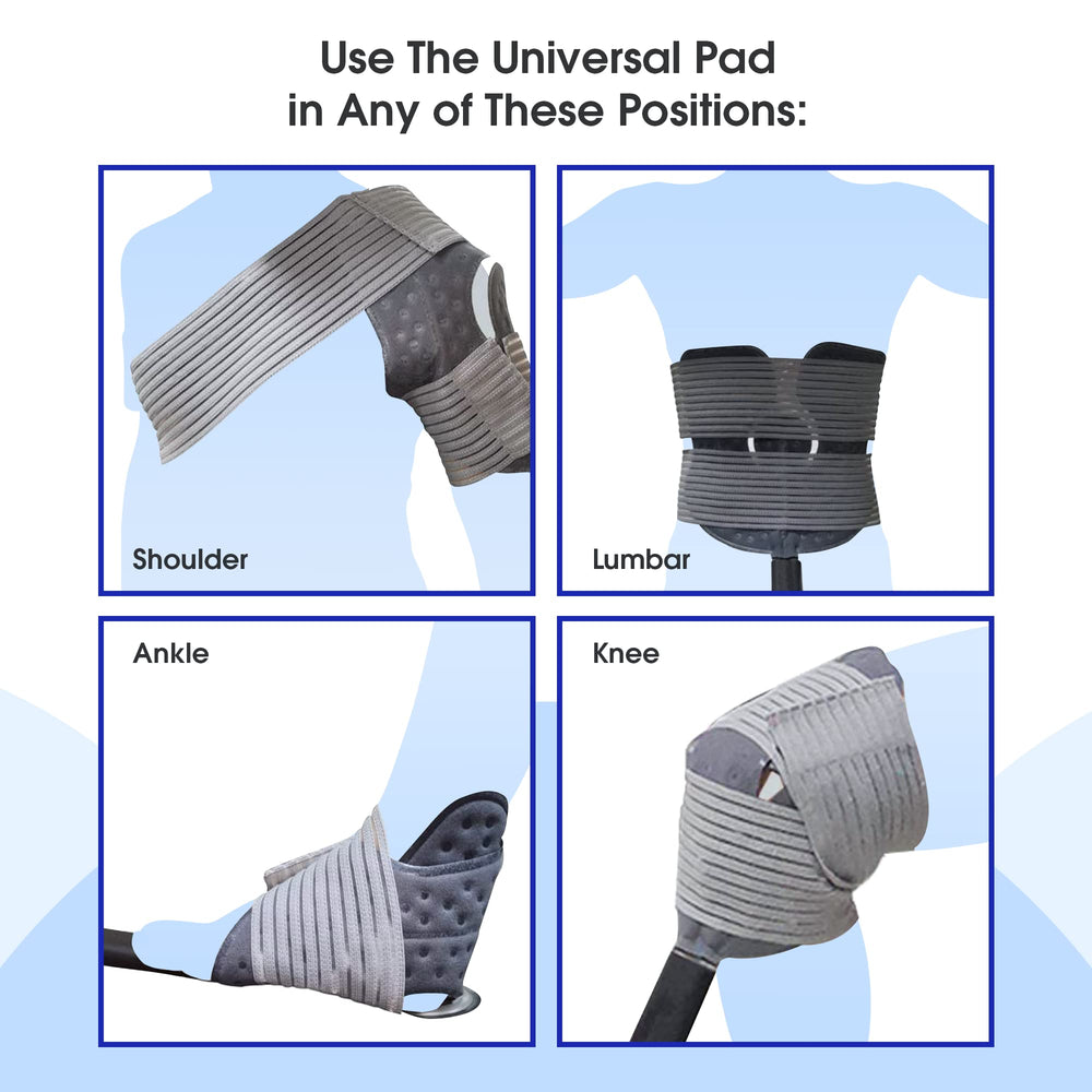 LEONNS pad in use on leg demonstrates flexible wrap.