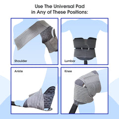 LEONNS pad in use on leg demonstrates flexible wrap.