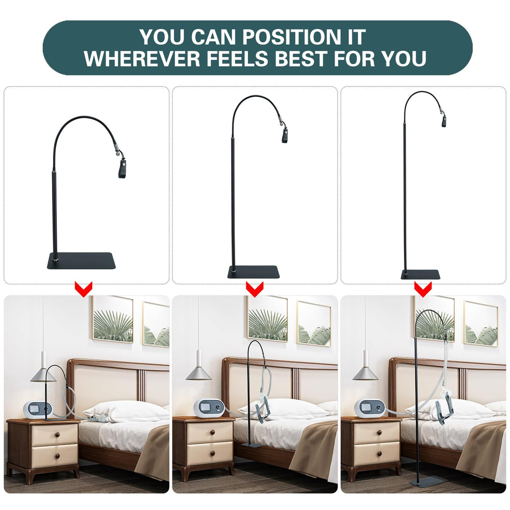 Lerboai CPAP Hose Holder adjustable height and angle for flexible positioning