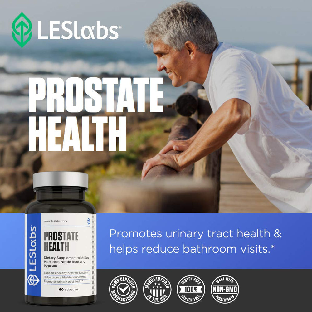 LES Labs Prostate Health non-GMO label close-up.