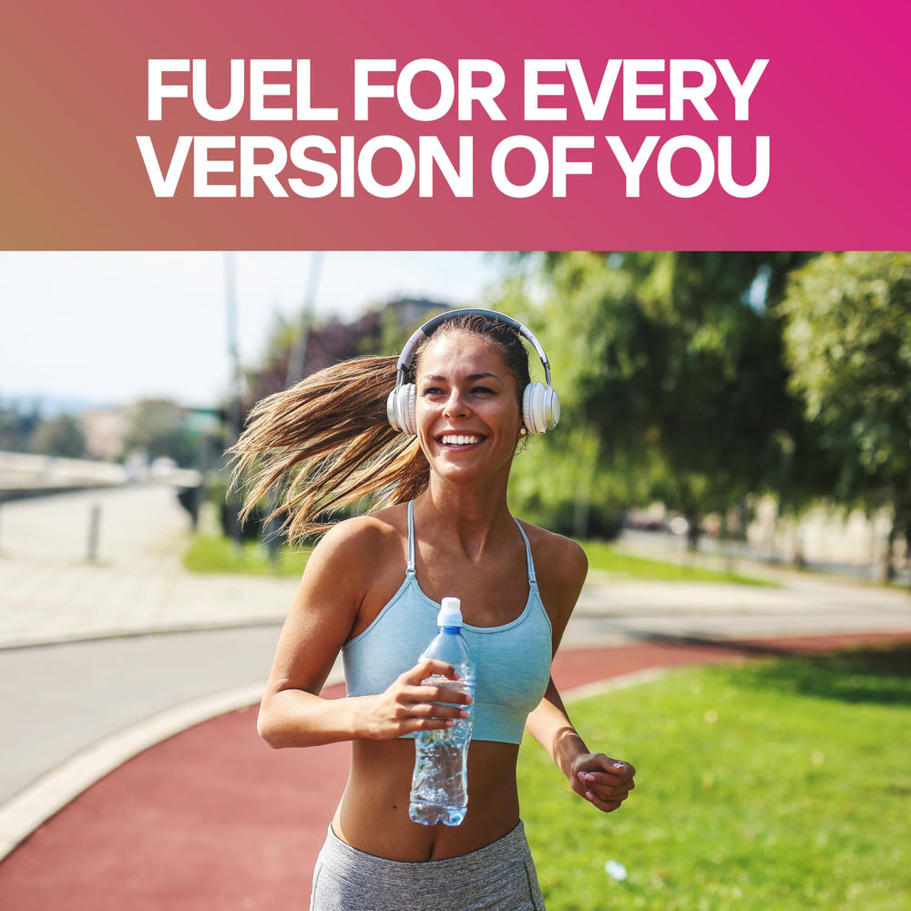 Bottle with glass of water showing hydration synergy with LET GO.
