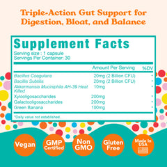 Closeup of Let Loose Tribiotic capsules highlighting compact design.