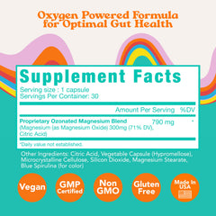 Let Loose ozonated magnesium oxide ingredients label highlighting the formula