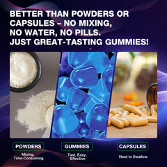 Letollhold creatine gummies blueberry gummies on spoon for easy dosing.