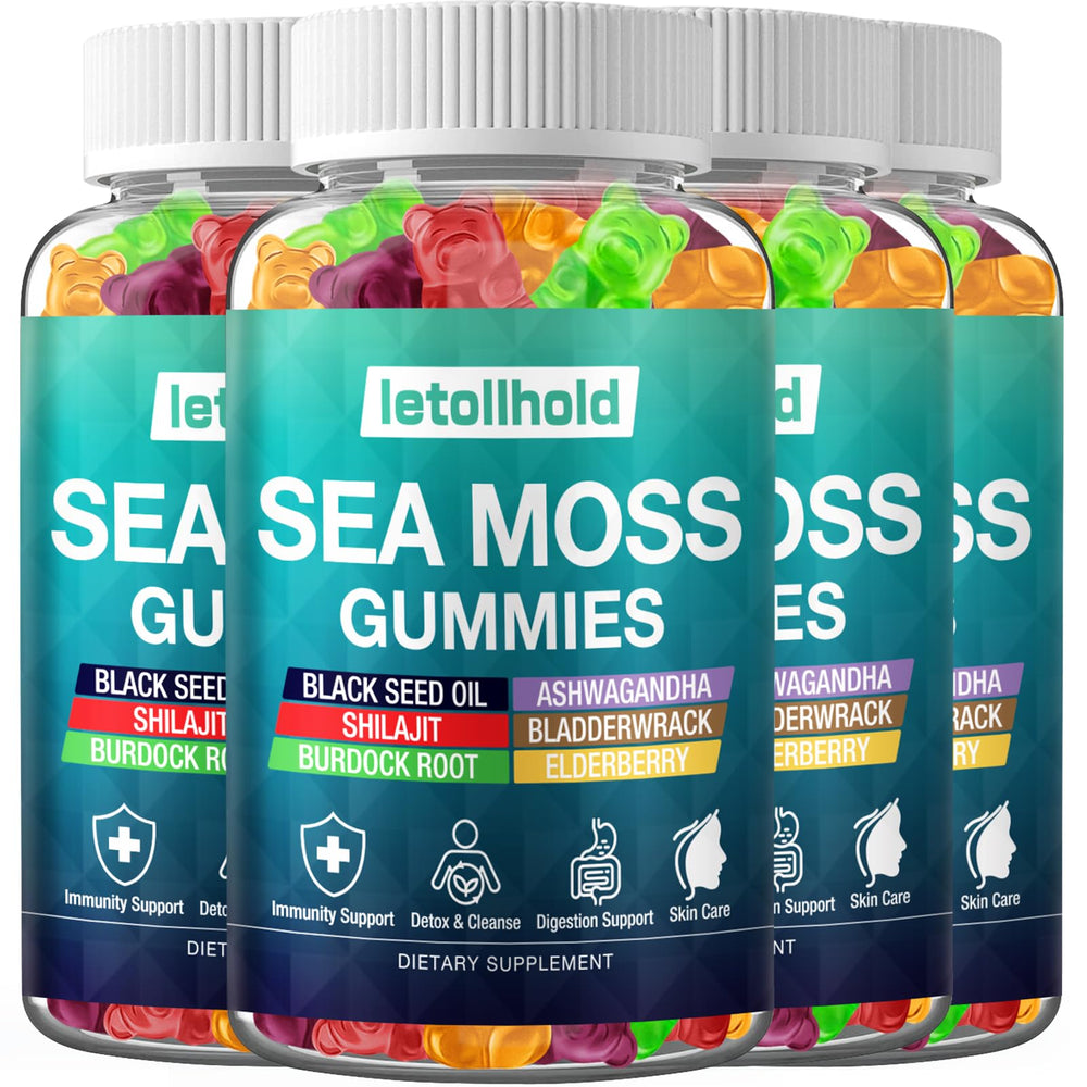 Letollhold Sea Moss Gummies bottle pour for daily wellness.