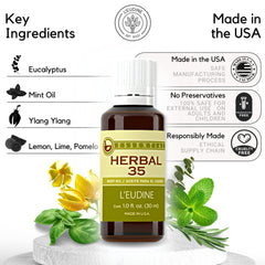 Close-up of 35 oils highlights natural ingredients