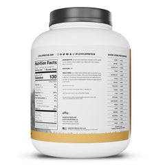 Levels Grass Fed Whey Vanilla Cinnamon close-up reveals creamy powder texture.