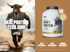 Levels Whey Cappuccino bottle label highlights 24g protein per serving and BCAAs.