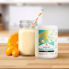 LevelUp Keto Protein C8 MCT oil scene suggests quick energy and creamy mouthfeel.
