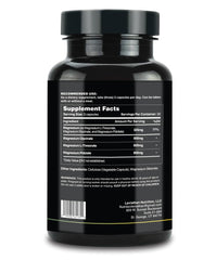 Closeup of Leviathan Magnesium capsules showing a triple-form blend for comprehensive daily support