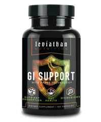 Leviathan Nutrition GI balance bottle pour supports daily gut health.