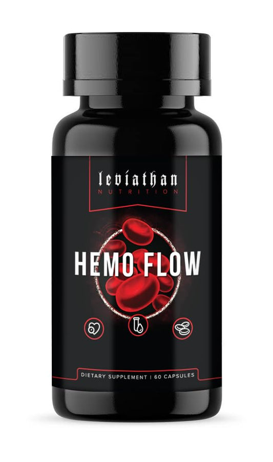 Leviathan Nutrition Hemo Flow bottle front for daily, vegan-friendly wellness support