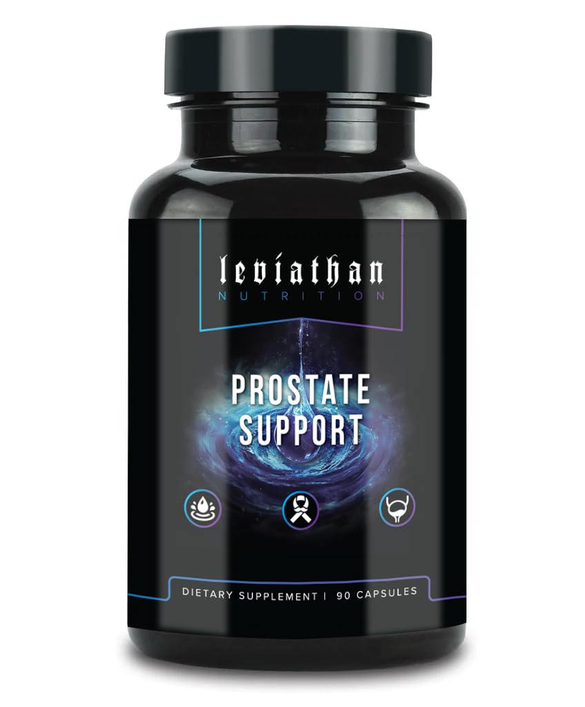 Leviathan Nutrition Prostate Support bottle showing cranberry extract for daily wellness.